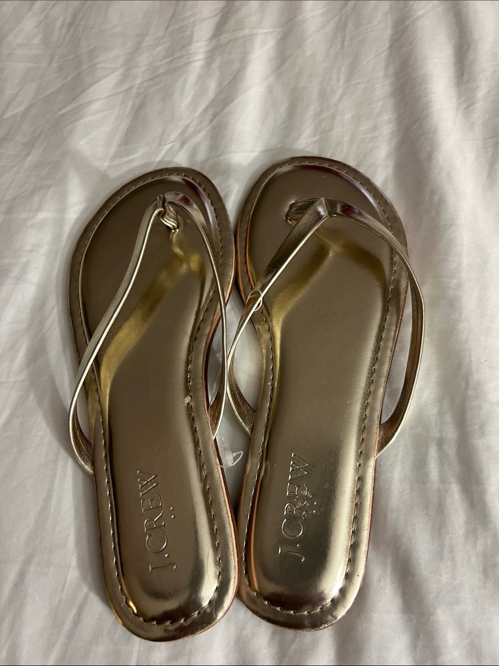 J. Crew Metallic Gold Thong Sandals - Picture 3 of 6